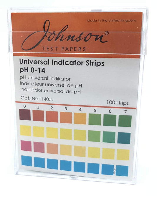 Universal Indicator Strips Non Bleed pH 0 - 14, 100 Strips